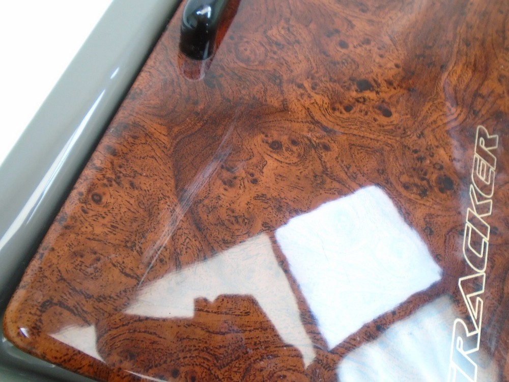TRACKER BOW TACKLE BOX STORAGE / TROLLING MOTOR PANEL WOODGRAIN 17 5/8" BOAT