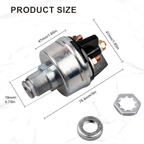 Ignition Switch with Key, 4 Position Universal Key Switch, Starter Switch 12V