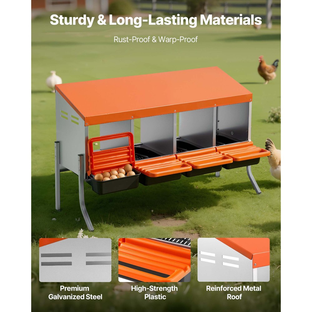 Uimoso Chicken Nesting Boxes with 4 Compartments for Egg Laying