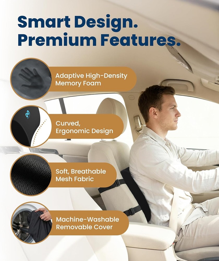 Memory Foam Lumbar Support Pillow Chair
