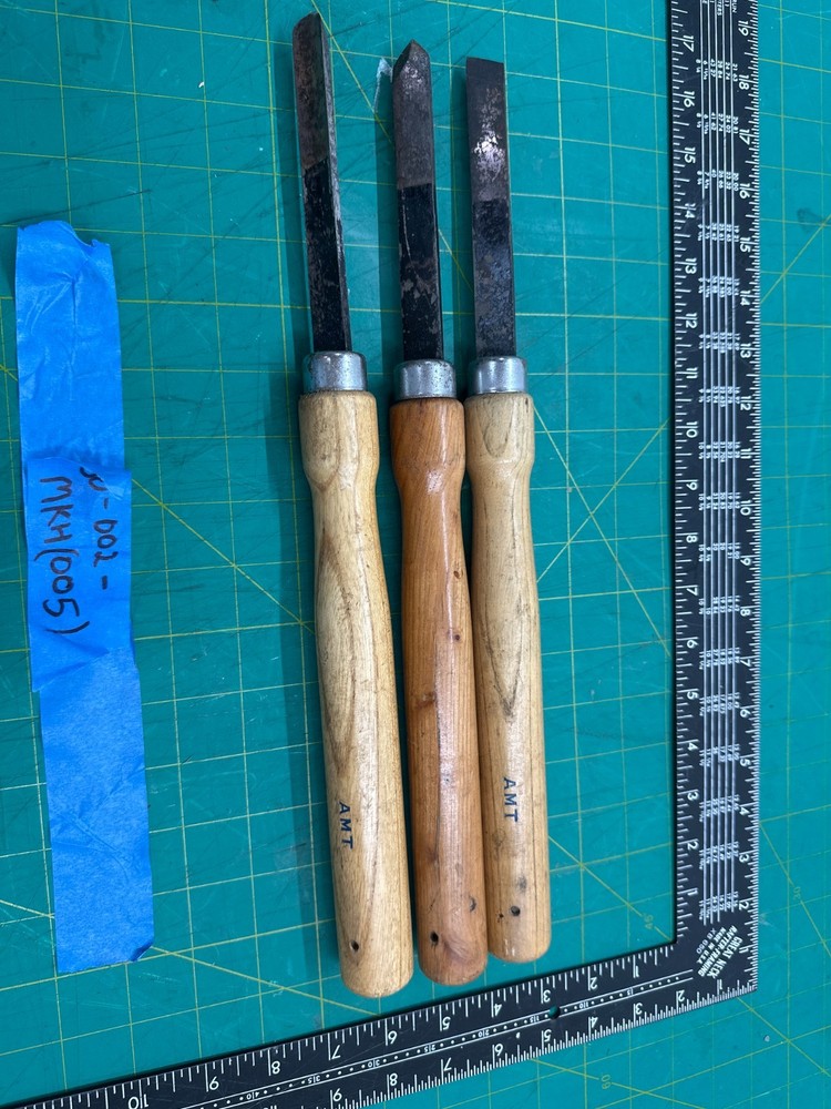 Vintage Set of 3 AMT Wood Carving Hand Gouges Chisel