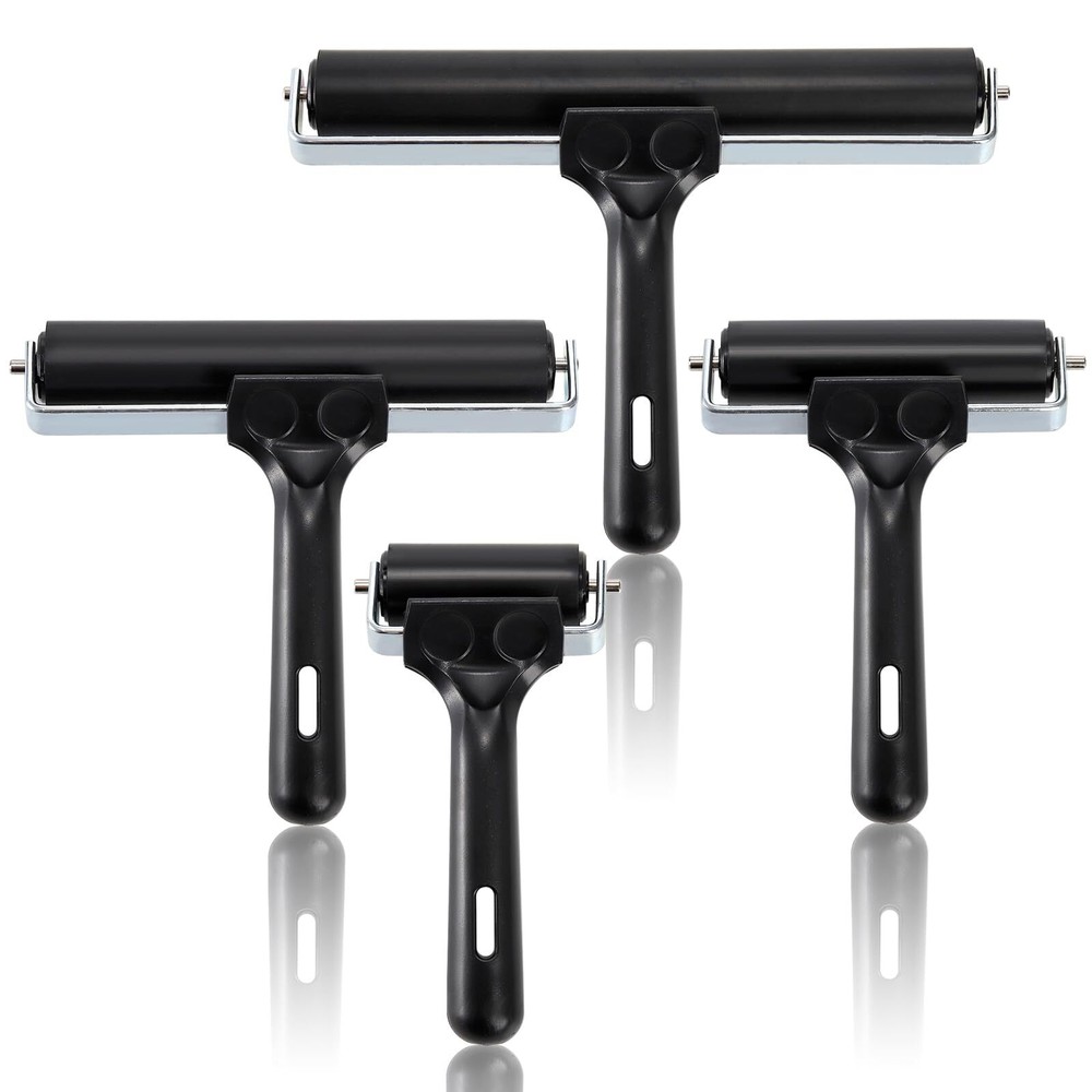 4 Pack Brayer Rollers Vinyl Rubber Roller for Cricut Maker Printing Inking