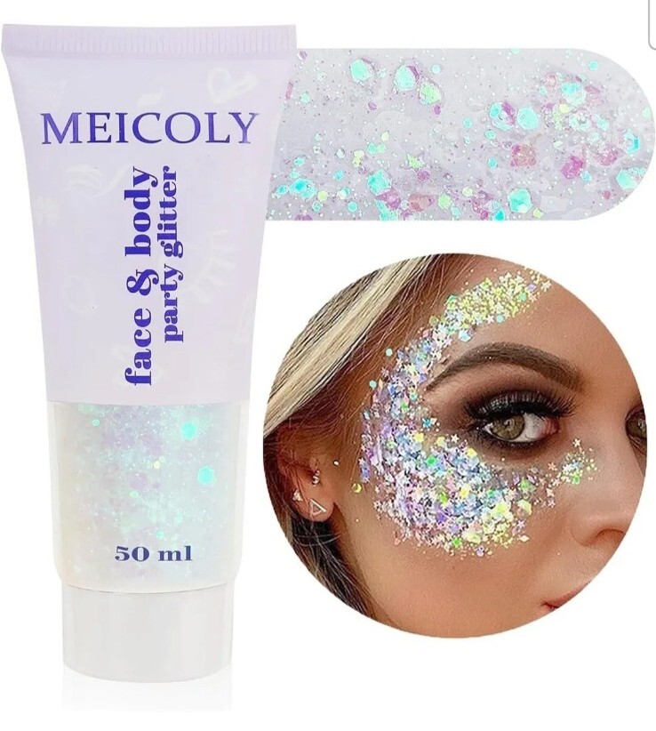 MEICOLY Clear White Body Glitter