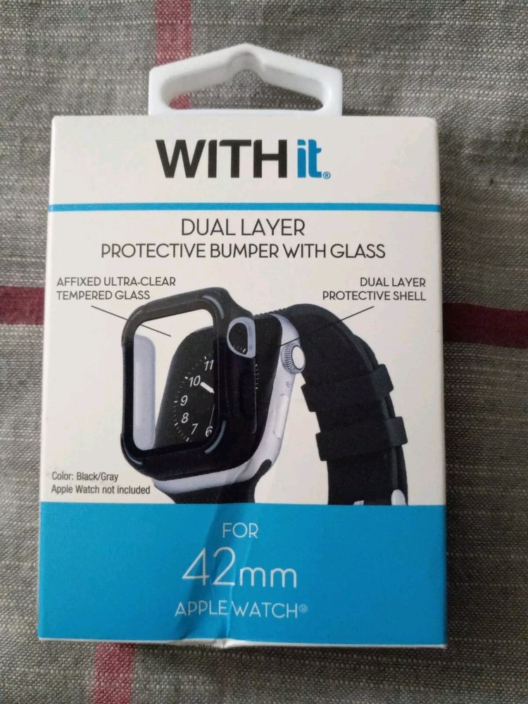 Withit Protective Bumper With Glass For 42mm Apple Watch