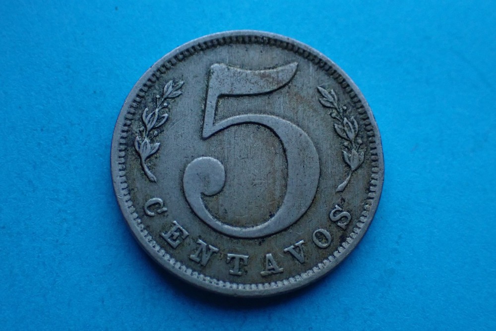 Columbia, 5 Centavos 1886, see images.