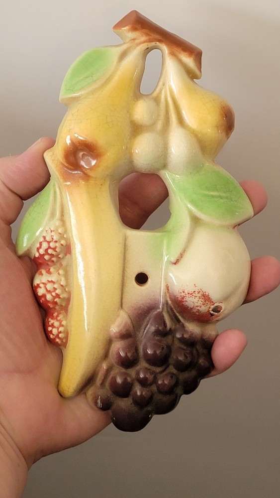 1930s40s Ceramic Fruit Light Switch Cover Plaque Art Deco Home Architecture READ