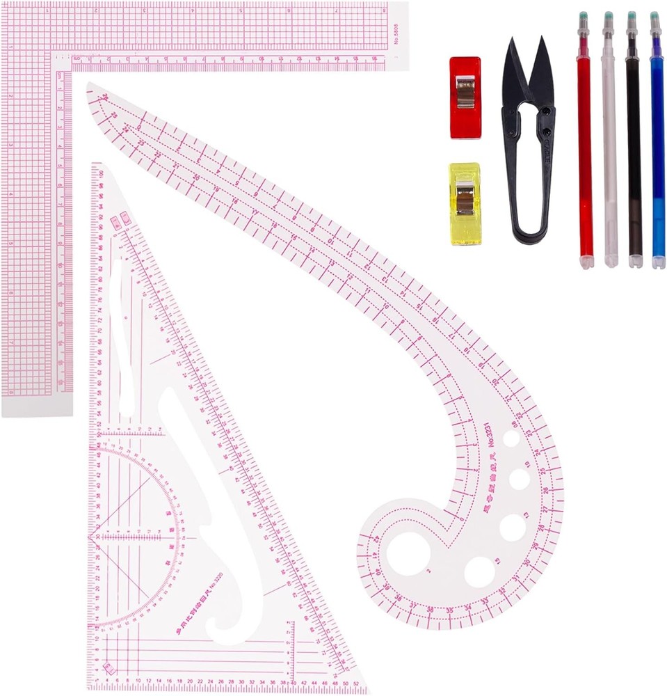 French Curve Ruler Set Acrylic 3pc Sewing Pattern Making