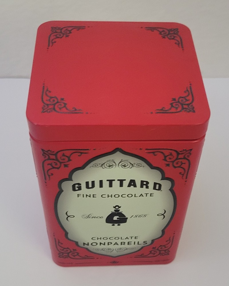 Red & Black Candy Tin 5 X 3 X 3" Guittard