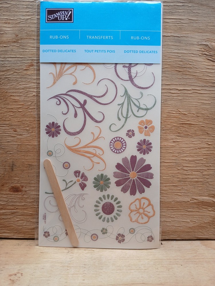 Stampin Up Retired Dotted Delicates Rub Ons