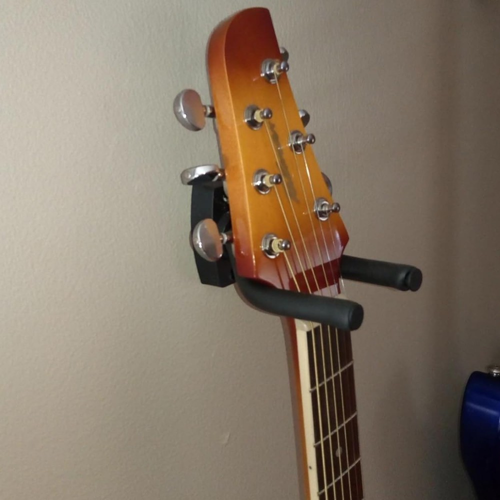 2 Pack Adjustable Guitar Wall Mounts with Non-Marring Foam Pads - Easy Install