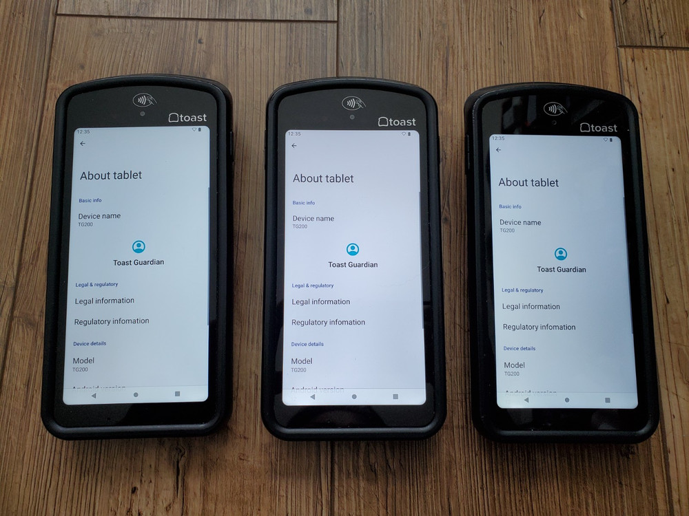 Three(3) Toast Flex POS Go 2 Handheld Tablet Mobile Computer Device - TG200