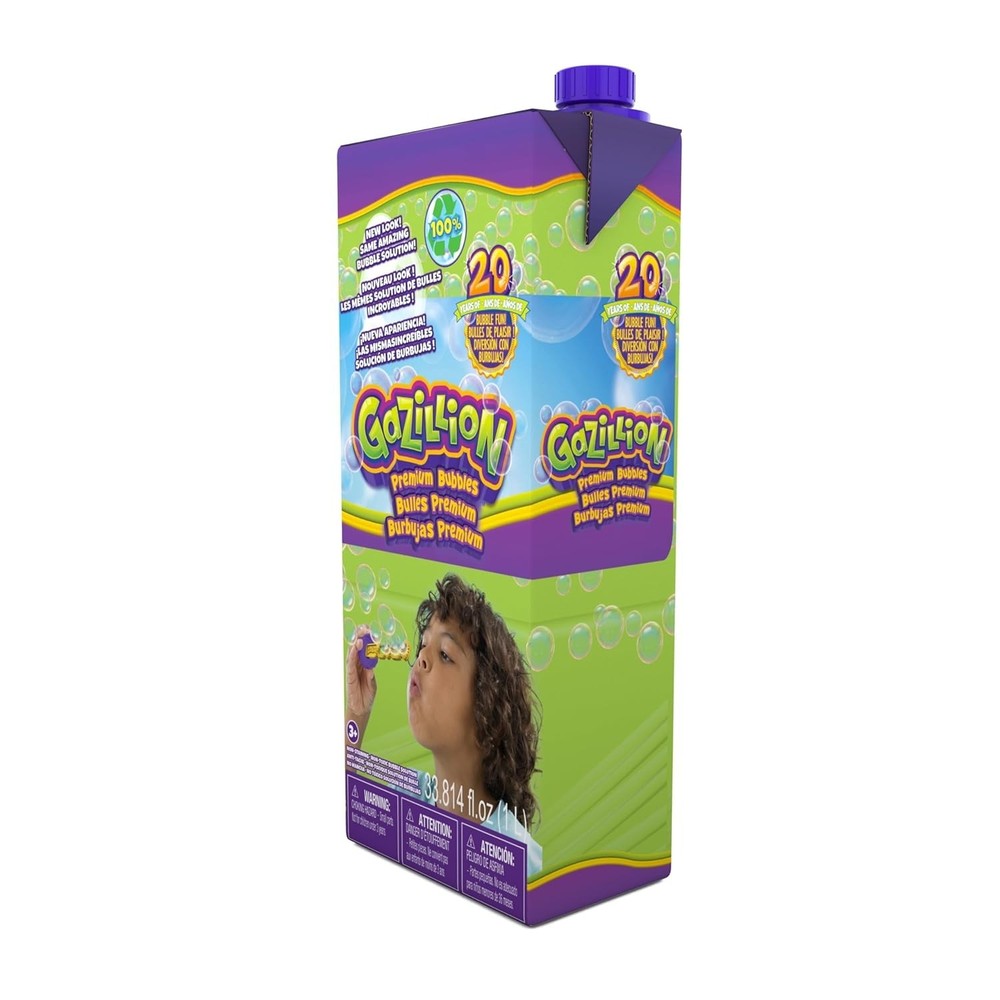 Bubbles Bubble Solution 1L - Giant, Vibrant, Safe Bubbles with Eco-Friendly...