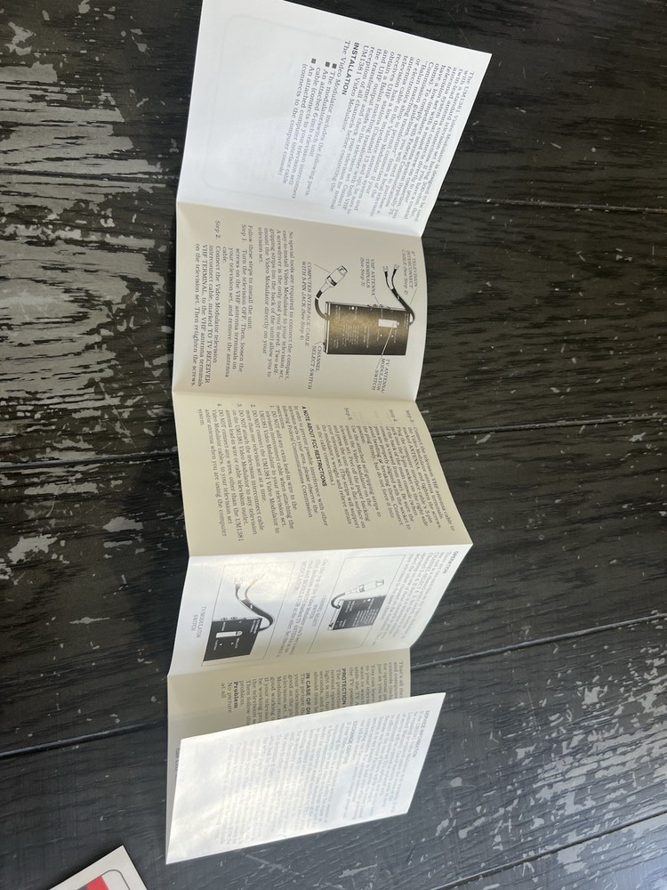 Texas Instruments Home Computer Video Modulator Manual