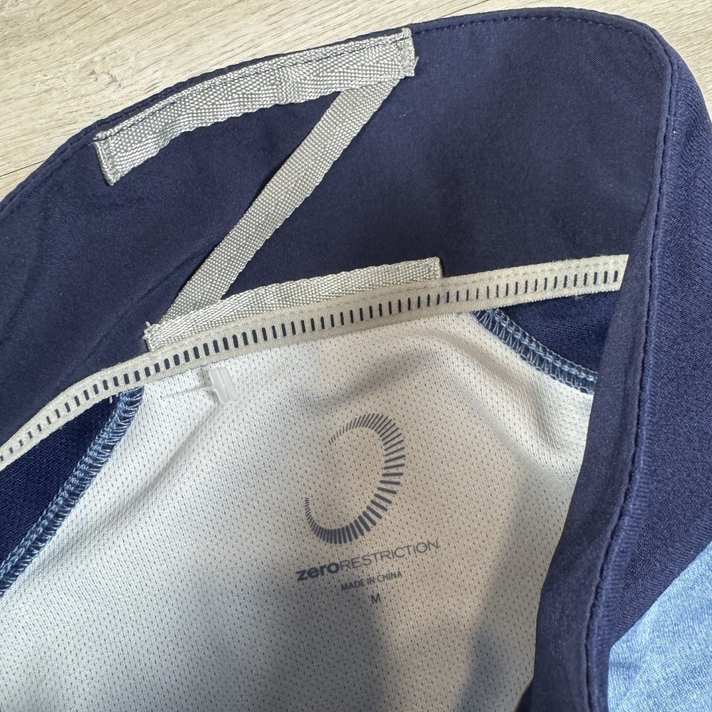 Zero Restriction Quarter Zip Golf Performance Pullover Sport Navy Blue Mens Med