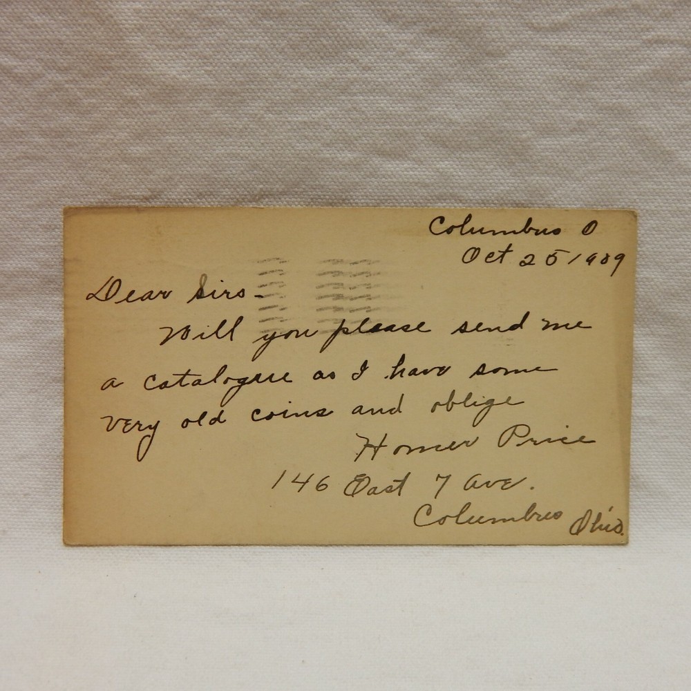 UX20 ''WILLIAM McKINLEY'' POSTAL CARD ONE CENT POSTMARKED 1909