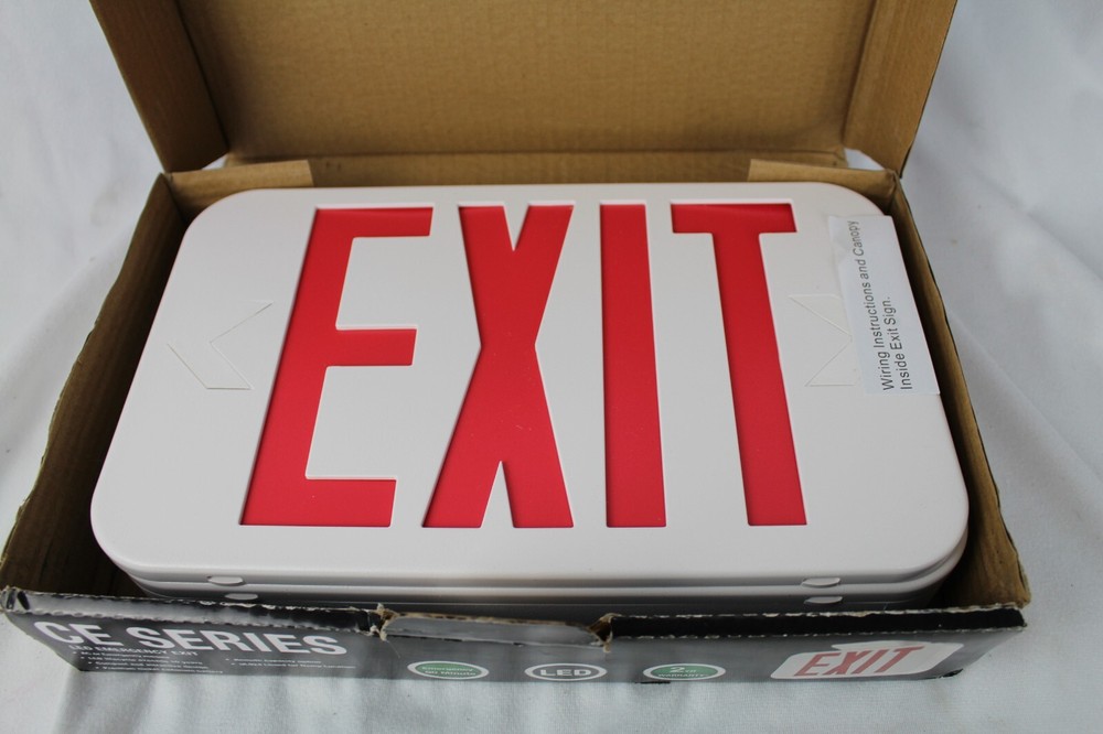 Hubbell Ligheing Trade Select Emergency Exit Signs LED Damaged Box