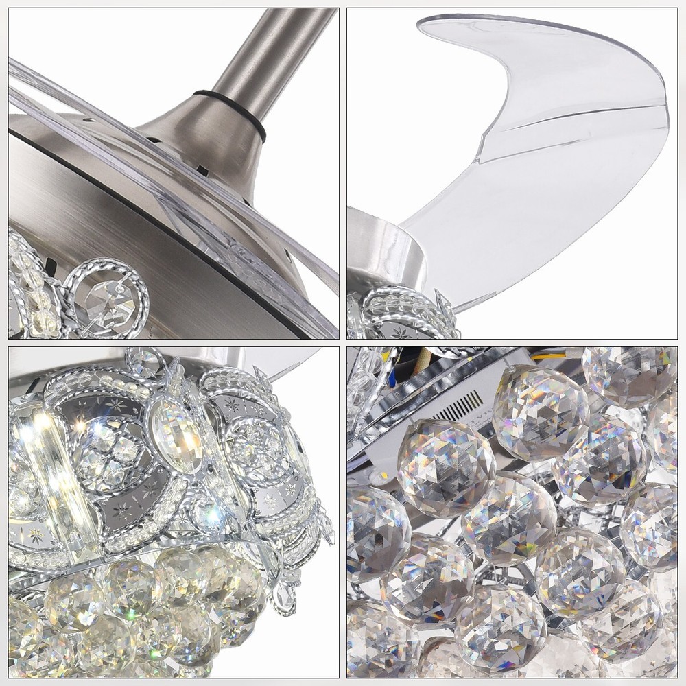 42" Ceiling Fan With Crystal Accents & Remote Control