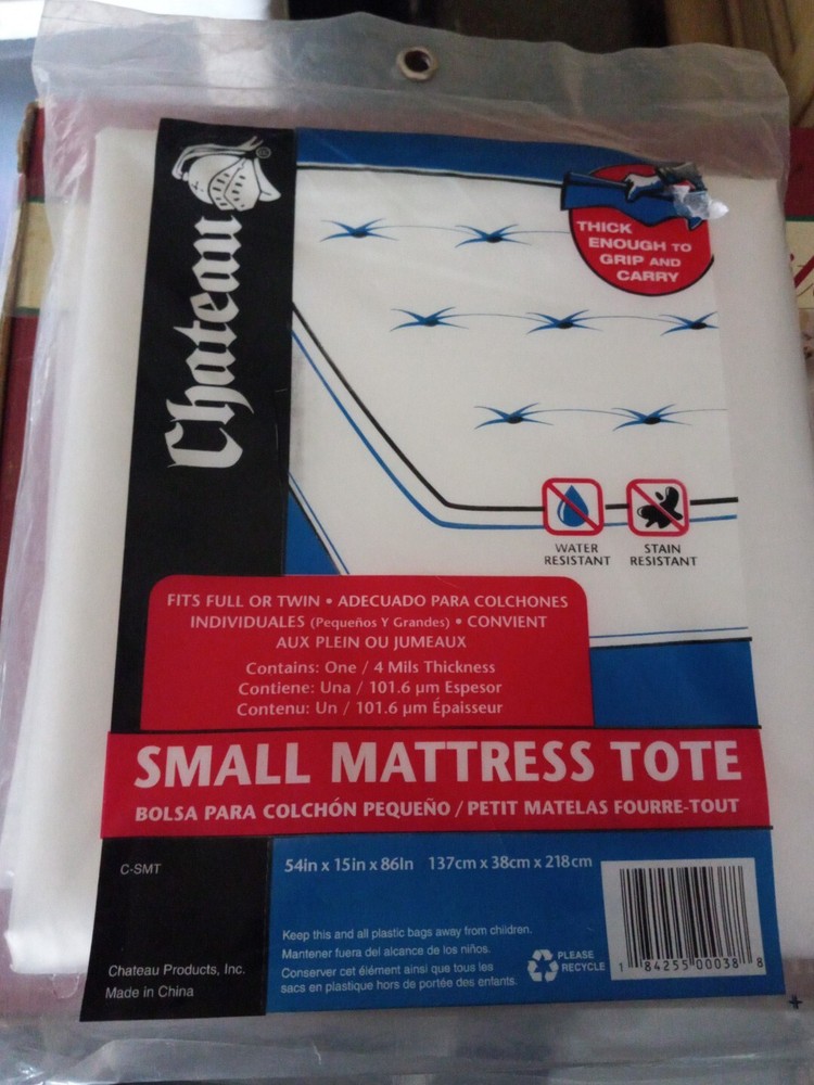 Chateau Protective Plastic Small-Size Mattress Bag Pillow top