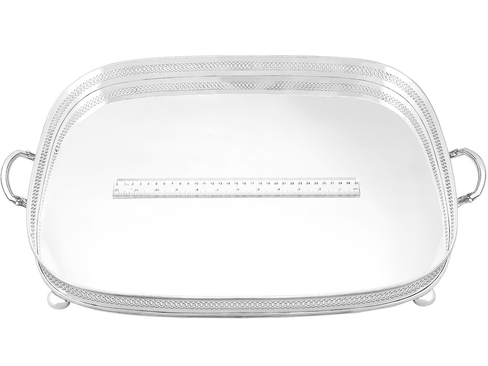 Antique Sterling Silver Gallery Tea Tray