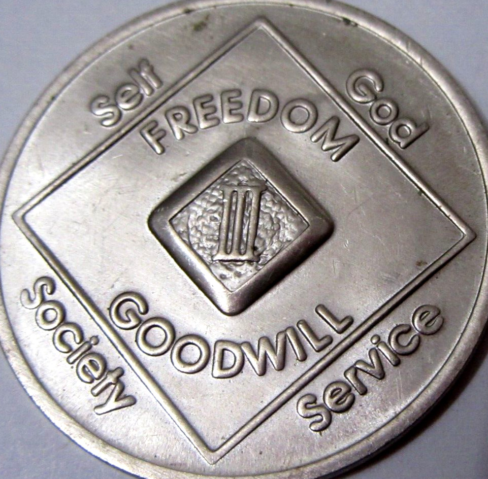 3 Year Narcotics Anonymous NA Medallion Coin Chip 1996 WSO Series Token