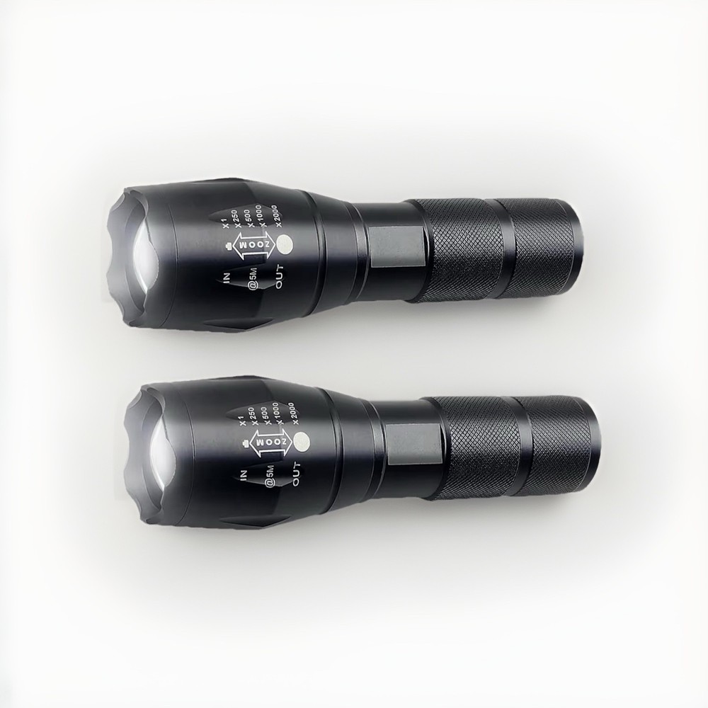 Military Tactical Light LED Flashlight High Power  5-Modes Water Resistant 2/pcs