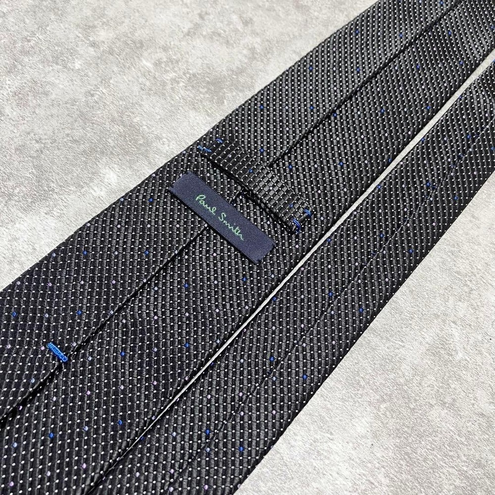 good Paul Smith tie microdot polka dot pattern black multicolor