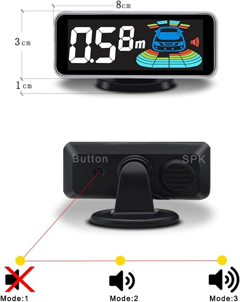Vehicle Backup Sensor Kit with Distance Detection and Sound Warning Feature