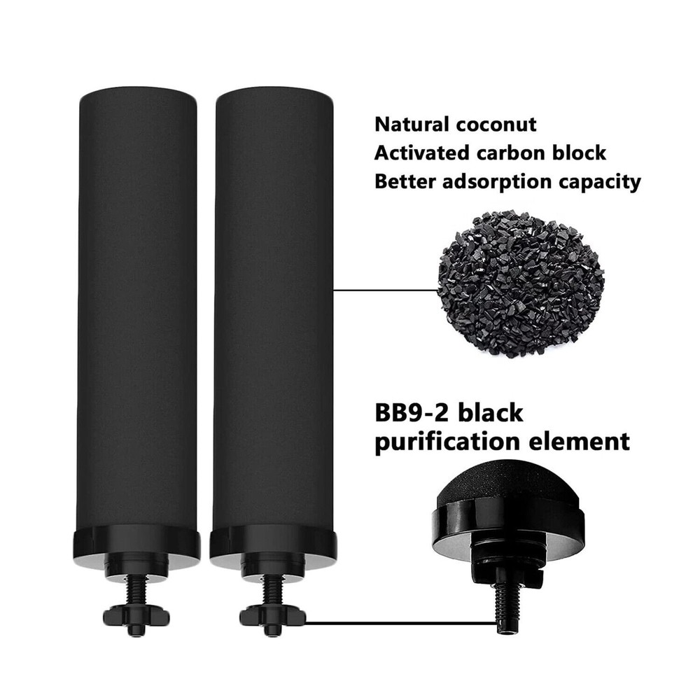 2 Packs Fit For Gravity System Filters BB9-2 Black For Berkey Water Filter