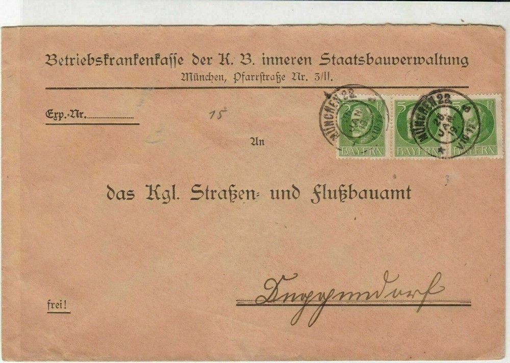 bavaria 1919  stamps cover ref 21307