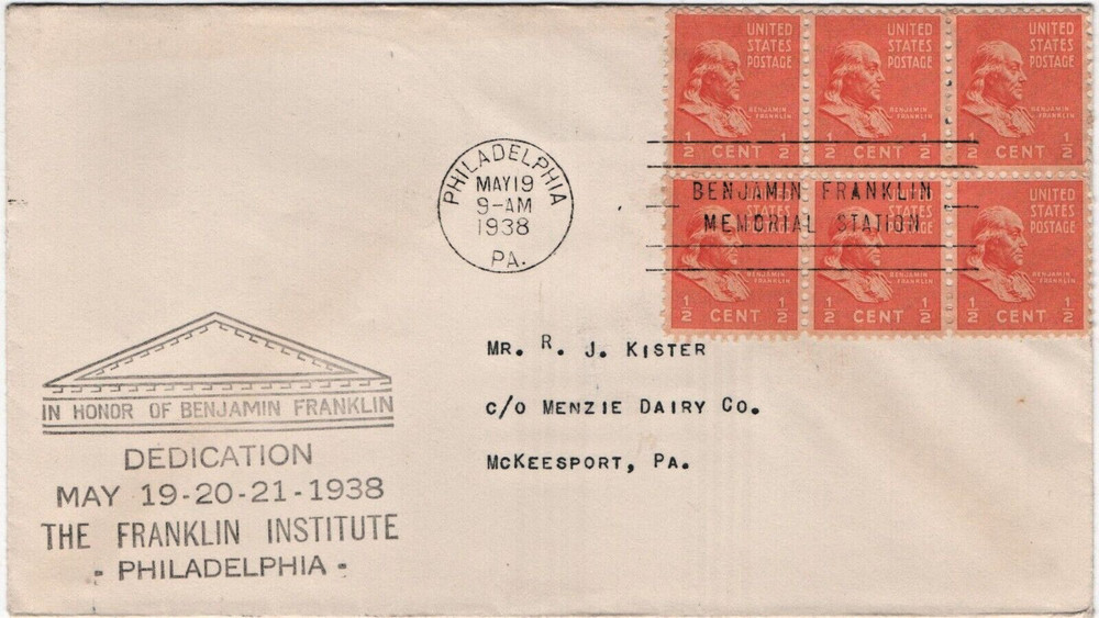 FDC SC #803 Benjamin Franklin