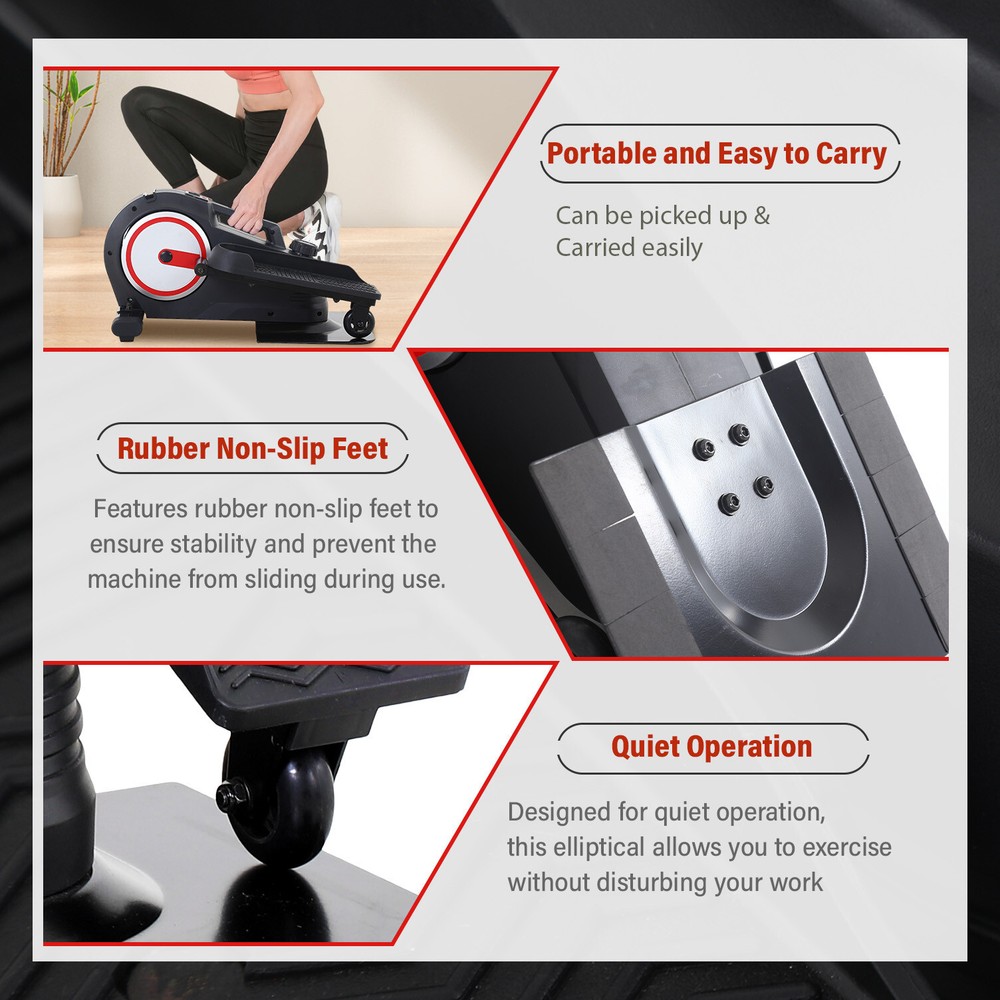 Under Desk Elliptical Machine, Portable Pedal Training Machine Senior Exercise