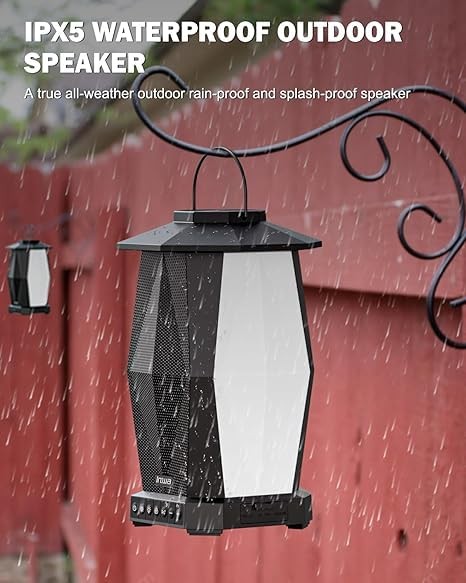 Outdoor Speaker, Bluetooth Wireless Speaker with Lights, Sync up to 100