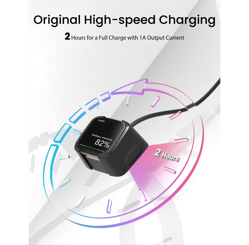 Fitbit Versa & Versa Lite & Versa SE USB Charging Dock Station Cable Charger kit