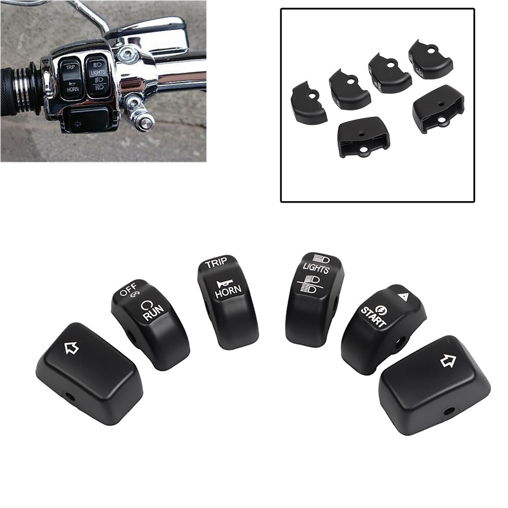 6pcs Hand Control Switch Housing Button Cap For Harley Dyna Fat Bob FXDF Softail