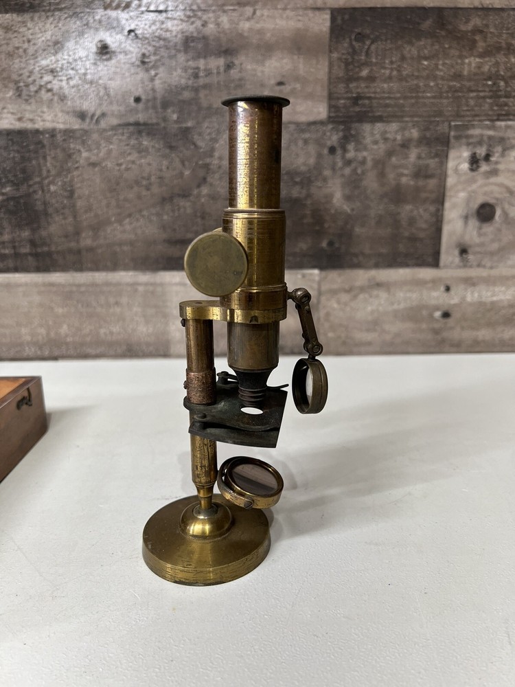Antique Brass Mini Microscope - Seems To Be Fully Functional!