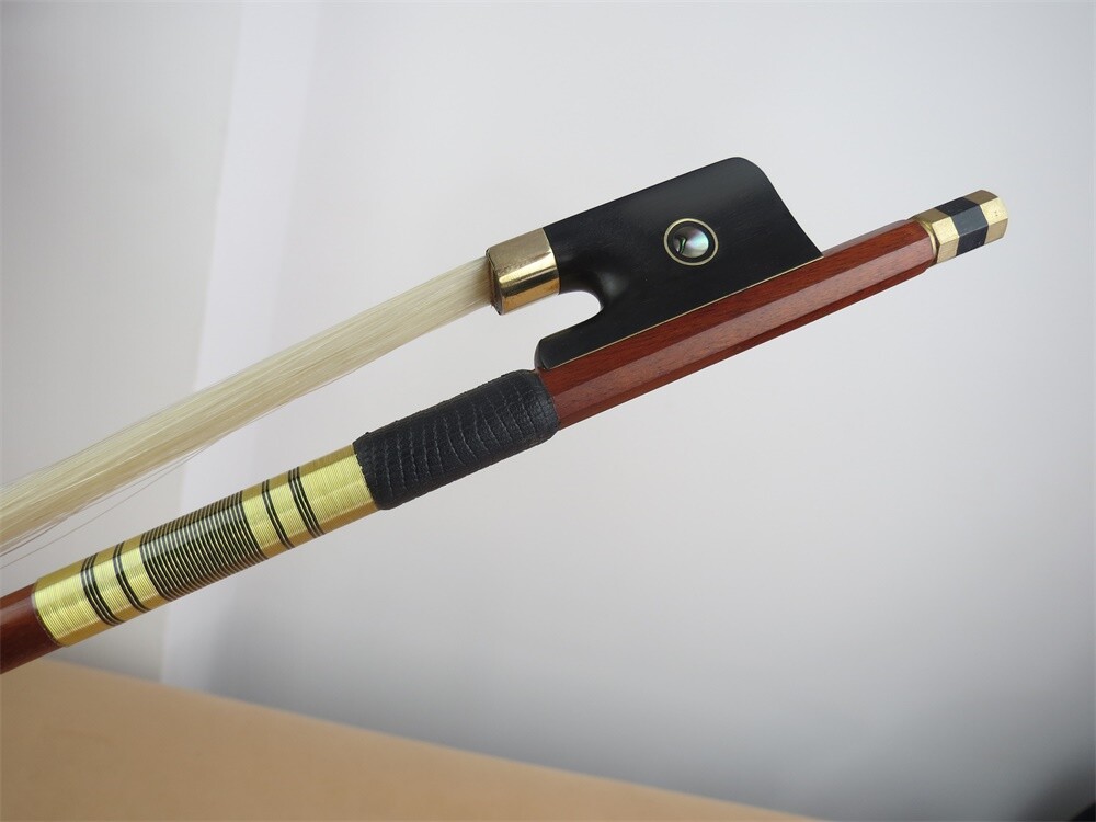 2pcs Advanced Pernambuco round Stick copper parts cello bow 4/4 Copper Mounted