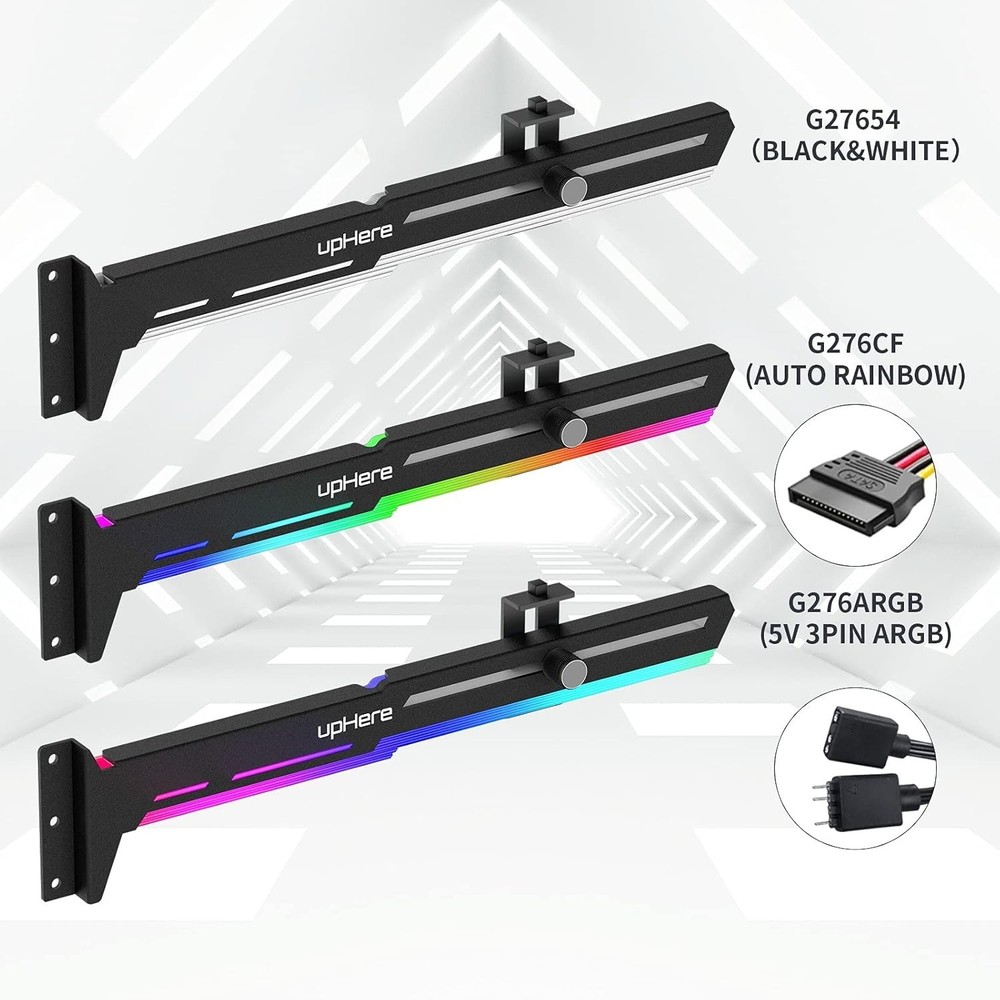 Essential GPU Brace Support for Desktop - Black&White Adjustable Holder, G27654