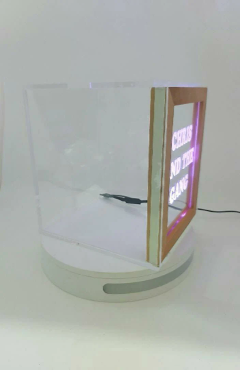 Personalized Tip Box Raffle Fund Raiser Donation Jar Engraved Light Changing LED