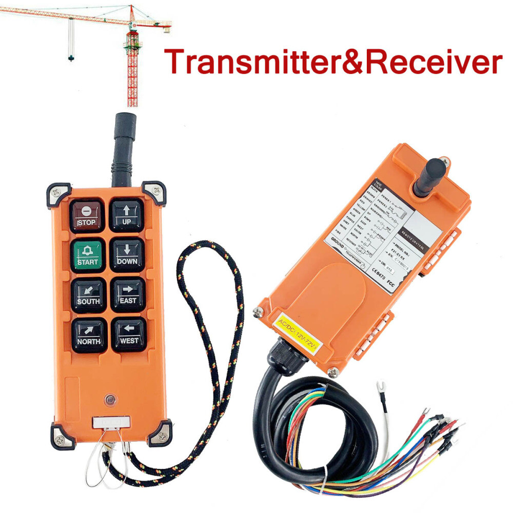 Industrial Wireless Crane Remote Control 8-Button Hoist Remote Controller 12-24V