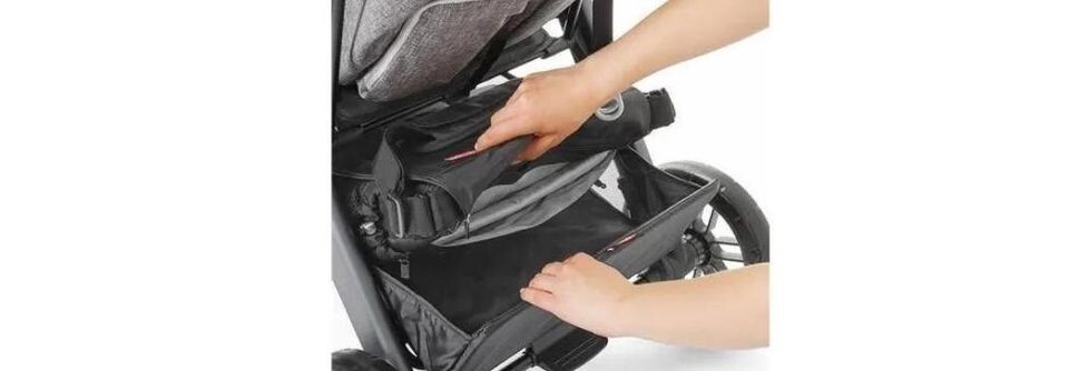 OXO Tot Cubby Plus Stroller, Charcoal / Red