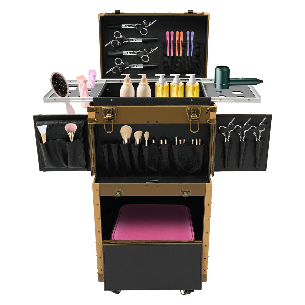 Professional Rolling Makeup Train Case Makeup Storage Organizer Cosmetic Trolley