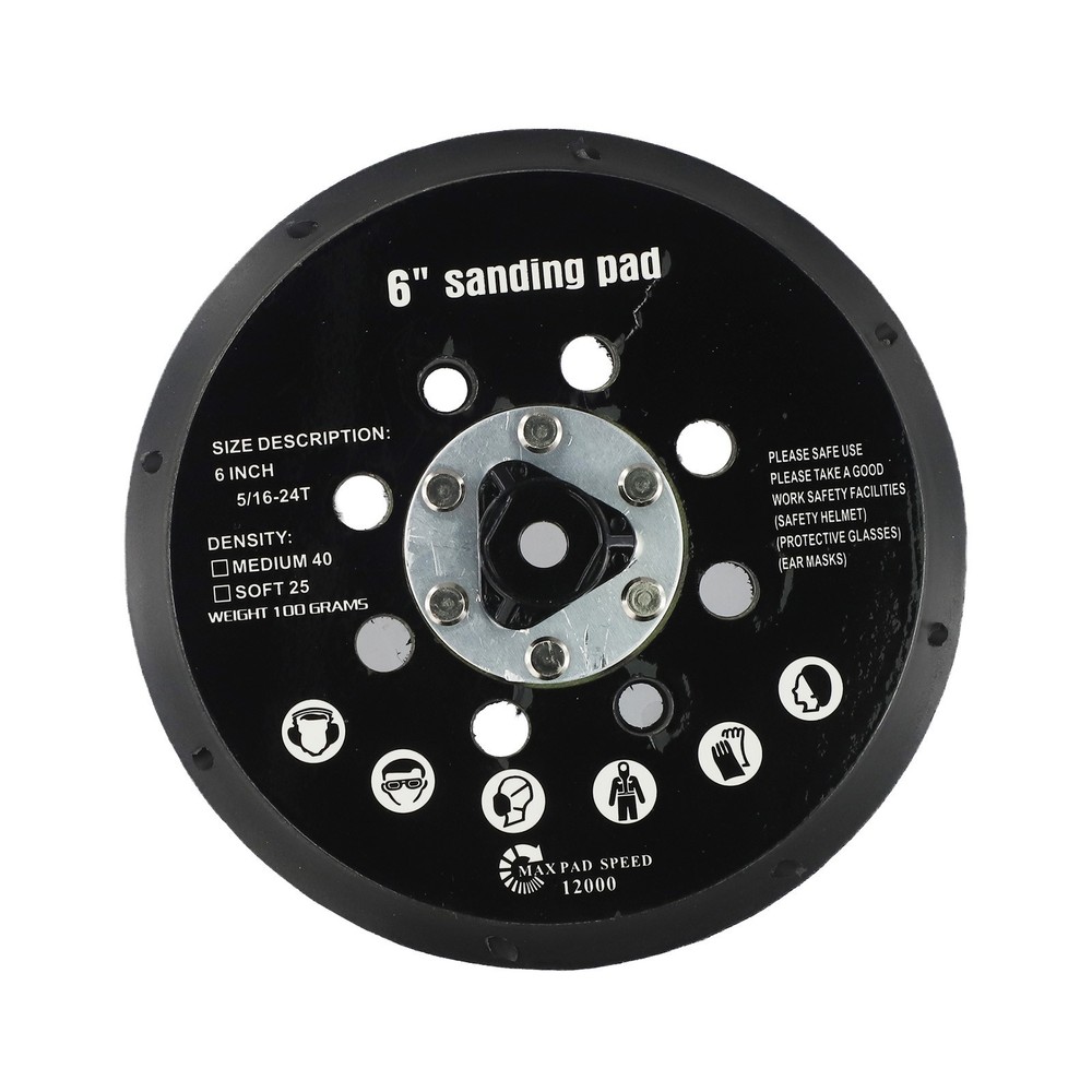 High Performance Sander Backing Pad 6 Inch Size Effective Dust Control