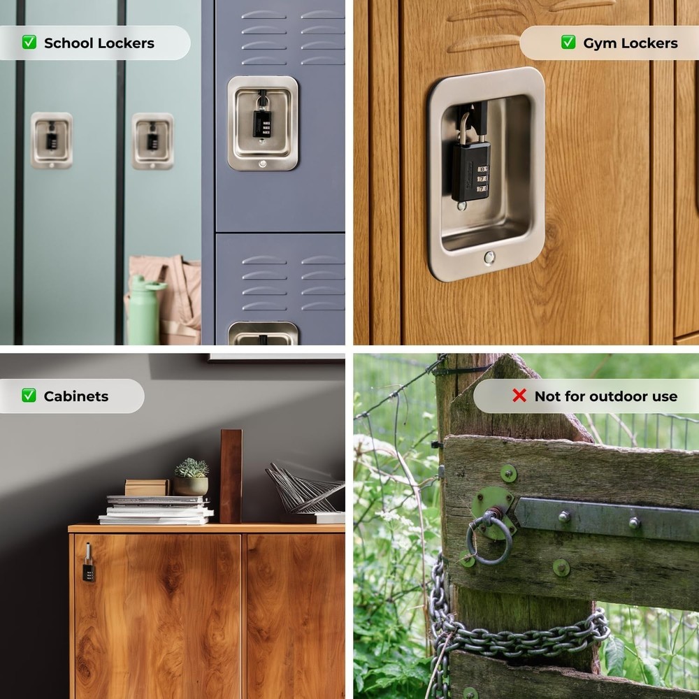 Master Lock Black Combination Padlock 647D Customizable 3-Digit Code for Luggage