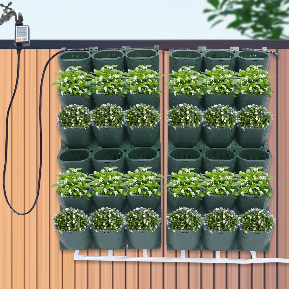36 Pocket Wall-Mounted Self-Watering Vertical Garden Planter System