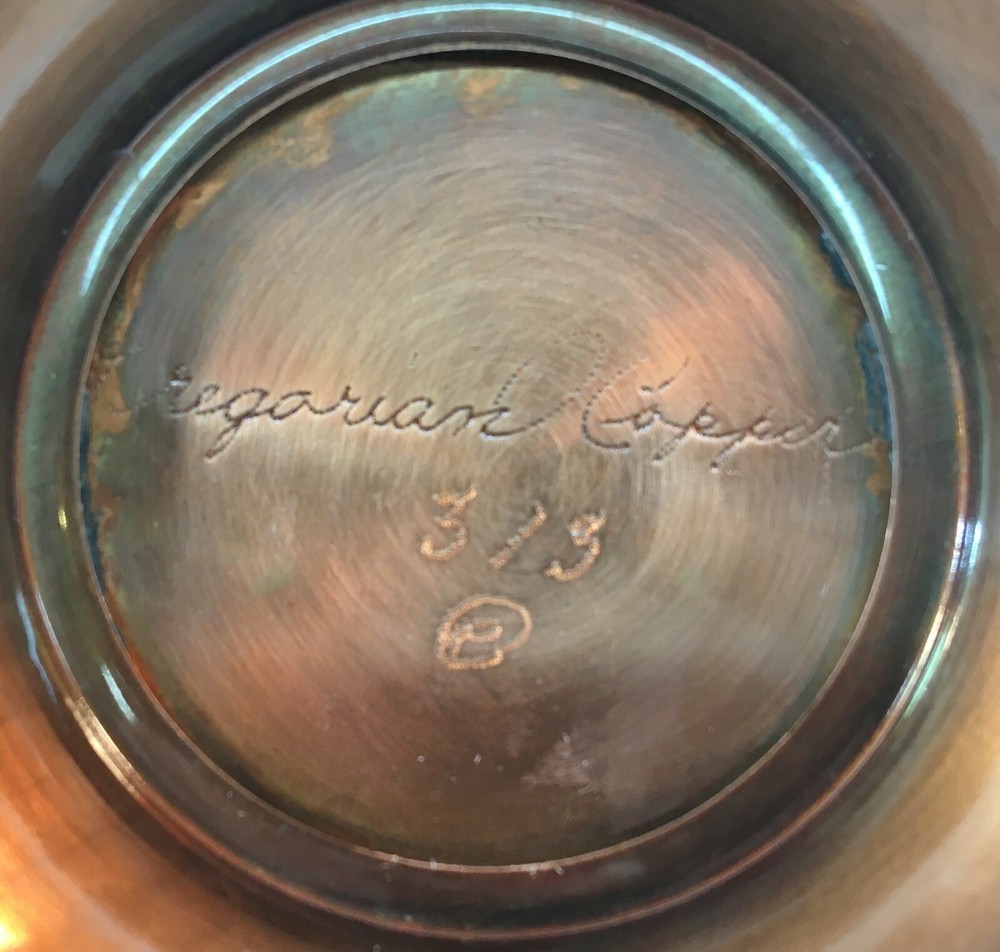 Gregorian Copper Hand Hammered Fluted Edge Bowl 313