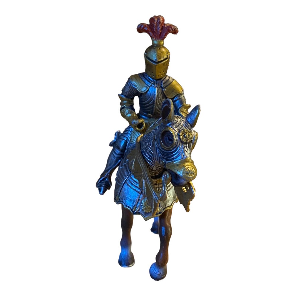 Schleich Knight & Horse with Silver, Gold Armor 2003 - Missing Lance