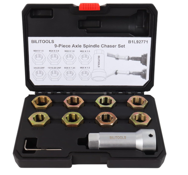 10-Piece Axle Spindle Thread Chaser Set, Thread Rethreading Restorer Tool Metric