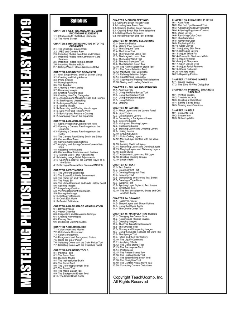 New Learn ADOBE PHOTOSHOP ELEMENTS 2019 Training Tutorial DVD and Digital Course