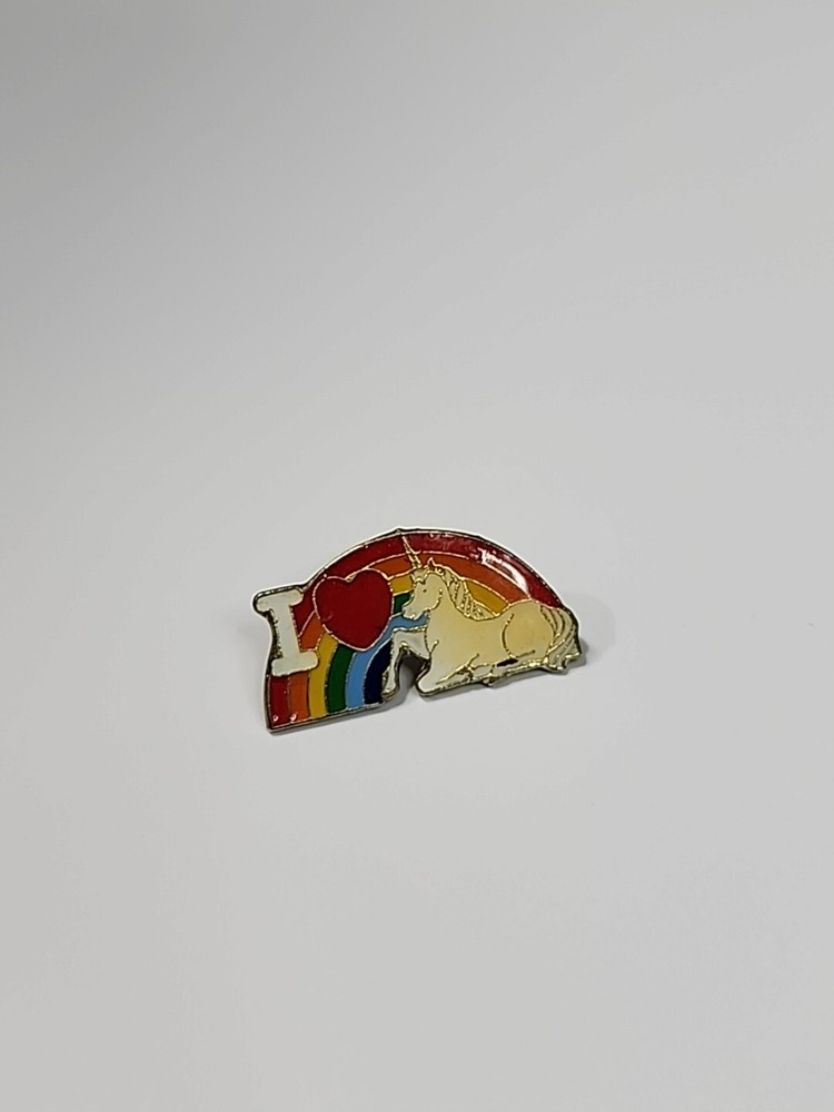 I Love Unicorns & Rainbows Lapel Pin