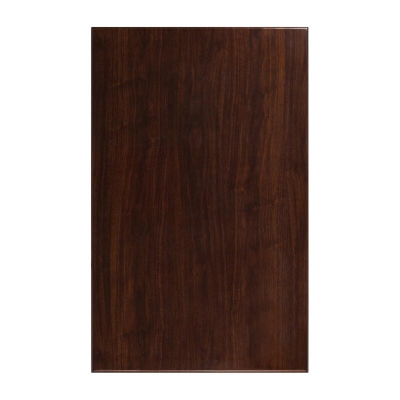 30" x 48" Rectangular Resin Restaurant Table Top in High-Gloss Walnut Finish